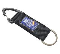 Tiendas LGP - Llavero Mosquetón, loneta de nylón, Policía Nacional, con anilla y mosquetón, negro