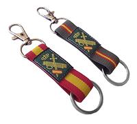 Tiendas LGP - Lote 2 Llaveros Bandera de ESPAÑA y Lona, Guardia Civil, con anilla y mosquetón
