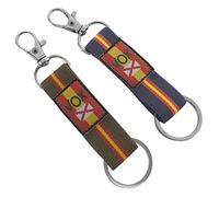 Tiendas LGP - Lote 2 Llaveros Bandera de ESPAÑA y Lona, VOX, con anilla y mosquetón, verde y azul