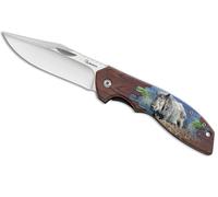 Tiendas LGP, Navaja ALBAINOX -18981 con grabación 3D de motivos de Caza - Jabali, Plegable, Hoja de Acero Inox. Vanadio 3Cr13Mov de 9,2 cm.