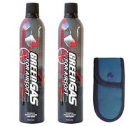 Tiendas LGP. Pack 2 Botellas Green Gas Puff Dino 600 ml para Pistolas de Airsoft Que Funcionan por Gas + Funda Portabalines
