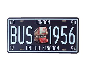 Tiendas LGP Placa Decorativa London Bus 1956, Efecto 3D, United Kingdom, Chapa