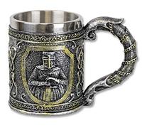 Tiendas LGP- Tole10 Imperial- Jarra de Cerveza Decoración 3D Templarios 360º, Tamaño 12 cm.