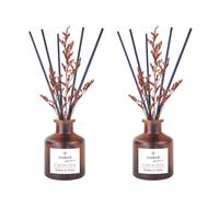 TIENDIFY - Ambientador Mikado Decorativo Ambar | 40 ml con Flor Ornamental | Difusor de Varillas para hogar Oficina y salón Ideal para Espacios Interiores (2 Unidades, Ambar Cedro)