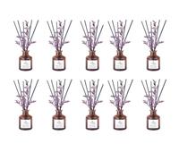 TIENDIFY - Ambientador Mikado Decorativo Ambar Zen | 40 ml con Flor Ornamental | Difusor de Varillas para hogar Oficina y salón Ideal para Espacios Interiores (10 Unidades, Cerezo en Flor)