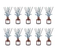 TIENDIFY - Ambientador Mikado Decorativo Ambar Zen | 40 ml con Flor Ornamental | Difusor de Varillas para hogar Oficina y salón Ideal para Espacios Interiores (10 Unidades, Palo Santo)