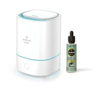 TIENDIFY - Humidificador de Esencia y Difusor de Aroma con Luz LED Ambar Perfums + Esencia 50 ml. a Elegir - Aromaterapia - Ideal para Hogar, Oficina y Dormitorio (MELÓN)