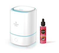 TIENDIFY - Humidificador de Esencia y Difusor de Aroma con Luz LED Ambar Perfums + Esencia 50 ml. a Elegir - Aromaterapia - Ideal para Hogar, Oficina y Dormitorio (Frutos Rojos)