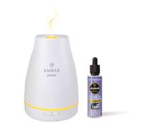 TIENDIFY - Humidificador de Esencia y Difusor de Aroma con Luz LED Ambar Perfums + Esencia a Elegir - Aromaterapia - Ideal para Hogar, Oficina y Dormitorio (Lavanda)