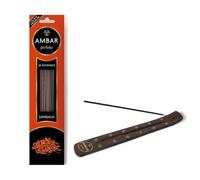 TIENDIFY - Incienso Ambar Natural con Porta inciensos, Pack de 20 Varillas aromáticas Ideal para meditación, relajación y aromaterapia en el hogar (Sándalo)