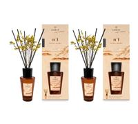TIENDIFY - Mikado Ambar Signature con Flor Decorativa - 85ml. - Diseño Elegante Ambientador Decorativo para Hogar Salón Dormitorio Oficina (2 unidades, Caramelo Salado (salted caramel))