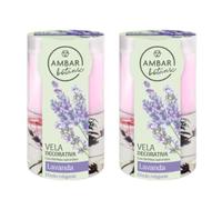 TIENDIFY - Pack Vela Aromática Ambar Botanic - 36h de Fragancia Natural | Relajación y Bienestar con Hierbas Naturales | Decorativa y Terapéutica, 130 g. (Pack de 2, Lavanda)