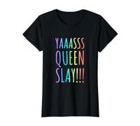 ¡Tiene a Queen Slay! - Meme LGBTQ Rainbow Gay Pride Camiseta gráfica económica, Mujer, Negro, L