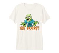 ¿Tienes Cerebro? Zombies hambrientos Divertidos Halloween Cartoon Zombies Camiseta Premium