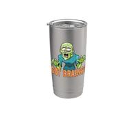 ¿Tienes cerebro? Zombies hambrientos divertidos Halloween Cartoon Zombies Vaso térmico de acero inoxidable de doble pared