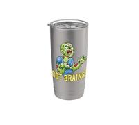 ¿Tienes cerebro? Zombies hambrientos divertidos Halloween Cartoon Zombies Vaso térmico de acero inoxidable de doble pared