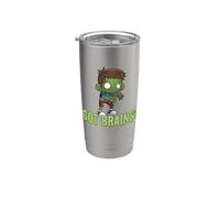 ¿Tienes cerebro? Zombies hambrientos divertidos Halloween Cartoon Zombies Vaso térmico de acero inoxidable de doble pared