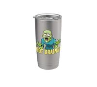 ¿Tienes cerebro? Zombies hambrientos divertidos Halloween Cartoon Zombies Vaso térmico de acero inoxidable de doble pared