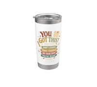Tienes este día de prueba Motivación estudiantil Preparación para el examen escolar Vaso térmico de acero inoxidable de doble pared