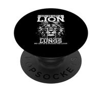 Tienes un león Dentro de Esos pulmones Culto de fe Cristiana PopSockets PopGrip Adhesivo