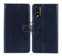 TienJueShi Azul Oscuro Retro Premium Función de Soporte Funda Caso Teléfono Case para SPC Smart Ultimate 6.1 Inch Carcasa Proteccion Cuero Cover Etui