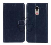 TienJueShi Azul Oscuro Retro Premium Función de Soporte Funda Caso Teléfono Case para Swissvoice s510-C s510-M 5 Inch Carcasa Proteccion Cuero Cover Etui