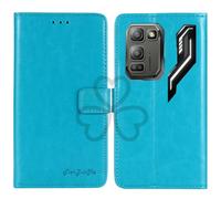 TienJueShi Azul Retro Premium Función de Soporte Funda Caso Teléfono Case Carcasa Proteccion Cuero Cover Etui para Blackview Fort 5 6.78 Inch