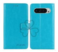 TienJueShi Azul Retro Premium Función de Soporte TPU Silicona Funda Caso Teléfono Case Carcasa Proteccion Cuero Cover Etui ParaUlefone Armor X16 Pro 6.56 Inch