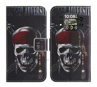 TienJueShi Calavera Función de Soporte Funda Caso de Carcasa TPU Silicona Case Proteccion Cuero Cover Etui para Blackview Rock 1 6.56 Inch