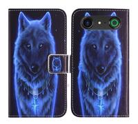TienJueShi Lobo Función de Soporte Funda Caso Carcasa Case Proteccion Cuero Cover Etui para Doro Aurora A10 4.5 Inch