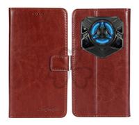 TienJueShi Marron Retro Premium Función de Soporte TPU Silicona Funda Caso Teléfono Case Carcasa Proteccion Cuero Cover Etui ParaDOOGEE Blade 20 Play 6.6 Inch