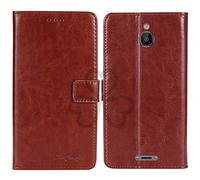 TienJueShi Marron Retro Premium Función de Soporte TPU Silicona Funda Caso Teléfono Case para Nokia 6300 4G 2.4 Inch Carcasa Proteccion Cuero Cover Etui