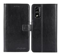 TienJueShi Negro Retro Premium Función de Soporte Funda Caso Teléfono Case para SPC Smart Ultimate 6.1 Inch Carcasa Proteccion Cuero Cover Etui