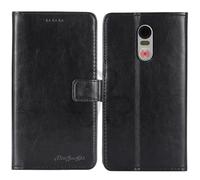 TienJueShi Negro Retro Premium Función de Soporte Funda Caso Teléfono Case para Swissvoice s510-C s510-M 5 Inch Carcasa Proteccion Cuero Cover Etui