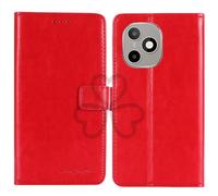 TienJueShi Rojo Retro Premium Función de Soporte Funda Caso Teléfono Case Carcasa Proteccion Cuero Cover Etui para HMD Luma 6.67 Inch