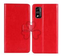 TienJueShi Rojo Retro Premium Función de Soporte Funda Caso Teléfono Case para SPC Smart Ultimate 6.1 Inch Carcasa Proteccion Cuero Cover Etui