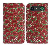 TienJueShi Rose Flower Función de Soporte Funda Caso Carcasa Case Proteccion Cuero Cover Etui para Doro Aurora A10 4.5 Inch