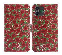 TienJueShi Rose Flower Función de Soporte Funda Caso Carcasa Case Proteccion Cuero Cover Etui para Doro Aurora A30 A31 6.1 Inch