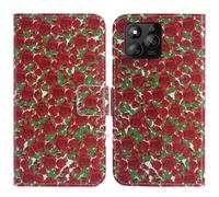 TienJueShi Rose Flower Función de Soporte Funda Caso Carcasa Case Proteccion Cuero Cover Etui para Energizer E288s 2.8 Inch