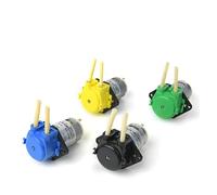 TIEOAXFT Bomba peristáltica Micro NKP (Paquete de 4), Motor de 12 V/24 V CC, dosificadora de bajo caudal, Color Azul, con Tubo de Silicona/BPT.(S10B,12V Straight)