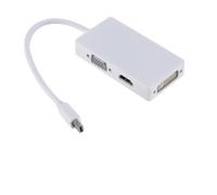 TIEOAXFT Cable Adaptador DisplayPort a VGA DVI 4K 3 en 1, convertidor Thunderbolt Mini DP a 1080P for Mac, portátiles y PC(White)