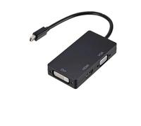 TIEOAXFT Cable Adaptador DisplayPort a VGA DVI 4K 3 en 1, convertidor Thunderbolt Mini DP a 1080P for Mac, portátiles y PC(Black)