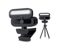 TIEOAXFT Cámara Web 4K B09-4K con Obturador de privacidad y luz Relleno, USB, Cable 1,5 m Adaptador Tipo C, Soporte Flexible for Li