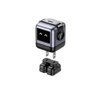 TIEOAXFT Cargador GAN de 65 W y 30 W con diseño de Robot PD3.0, Cargador rápido QC4.0 3.0 PPS for portátiles y tabletas(U-S-Plug 30W Black)
