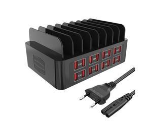 TIEOAXFT Cargador multiusb Universal de 150 W con 16 Puertos USB y Soporte for Tableta(E-U-Plug)