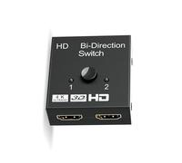 TIEOAXFT Conmutador Compatible con 4K, 2 Puertos, bidireccional, 1x2/2x1, Compatible Ultra HD, 1080P, 3D, HDR