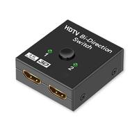 TIEOAXFT Conmutador KVM bidireccional Compatible con 4K, Divisor 1x2 y 2x1, HDTV, Adaptador convertidor 2 en 1 for TV Box, PS4/3