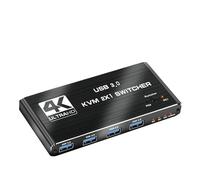 TIEOAXFT Divisor Compatible con 8K, conmutador KVM 4K, USB 2 en 1 for Monitor de computadora, Teclado y Mouse, Impresora EDID/HDCP(ZY-AK2)