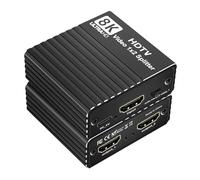 TIEOAXFT Divisor de duplicación/Espejo 8K con Distribuidor Video EDID, Compatible Divisor 1 a 2 for decodificadores, Consolas Juegos y computadoras