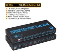 TIEOAXFT Divisor de Matriz Compatible con 4x4 SPDIF y conmutador Compatible HDR 3,5 mm L/R 4x2 Compatible HDCP 2. ARC 3D 4K a 60 Hz(ZY-HM44)